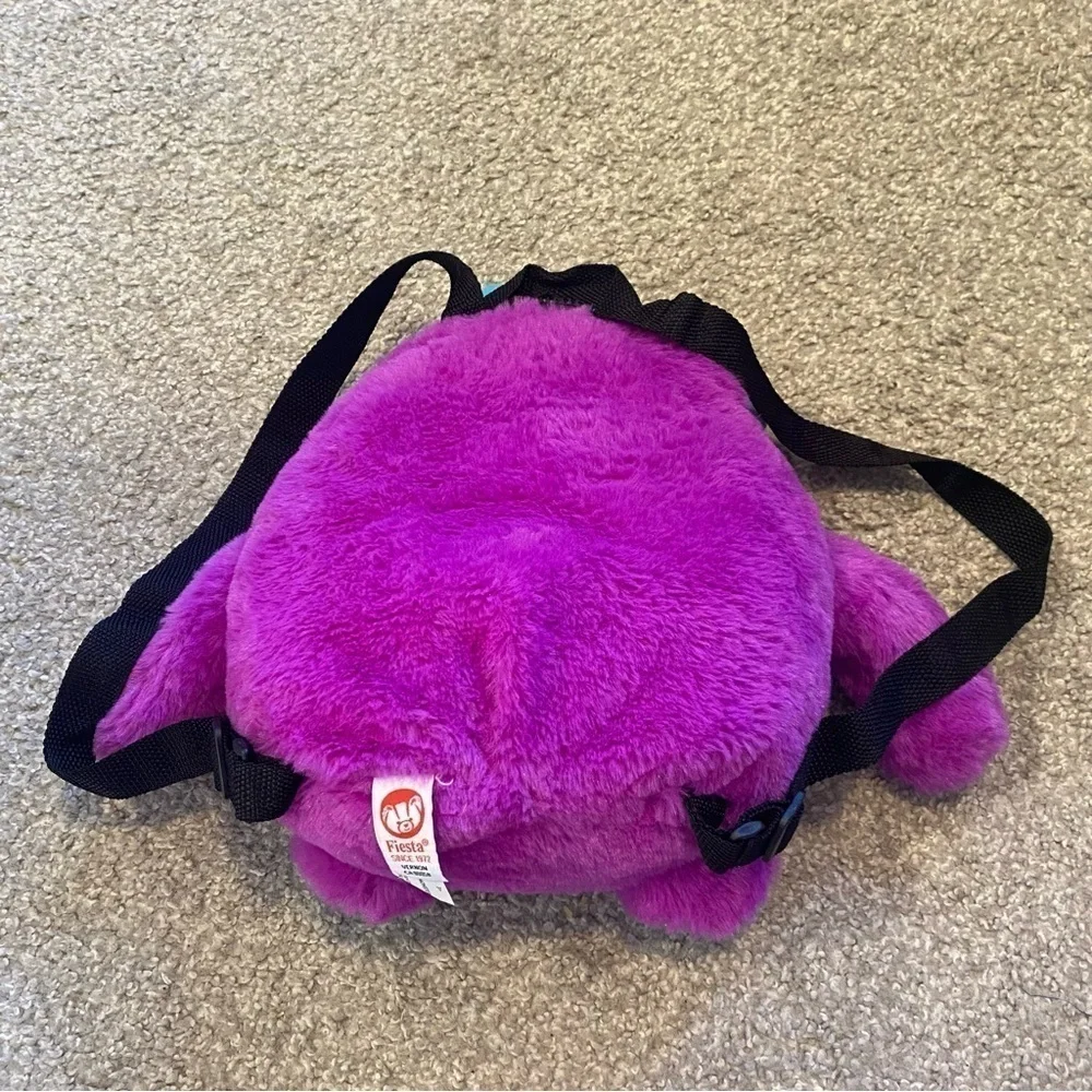 Fiesta Purple Monstered Plush Backpack Book Bag Stuffed Kids